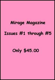 Mirage Magazine Issue Issues #1 thru #5 mags inc, Reluctant press, crossdressing stories, transgender stories, transsexual stories, transvestite stories, female domination, MIrage Magazine